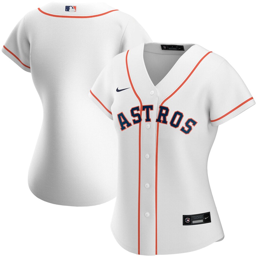 Custom Houston Astros Nike Women Home 2020 MLB Team Jersey White